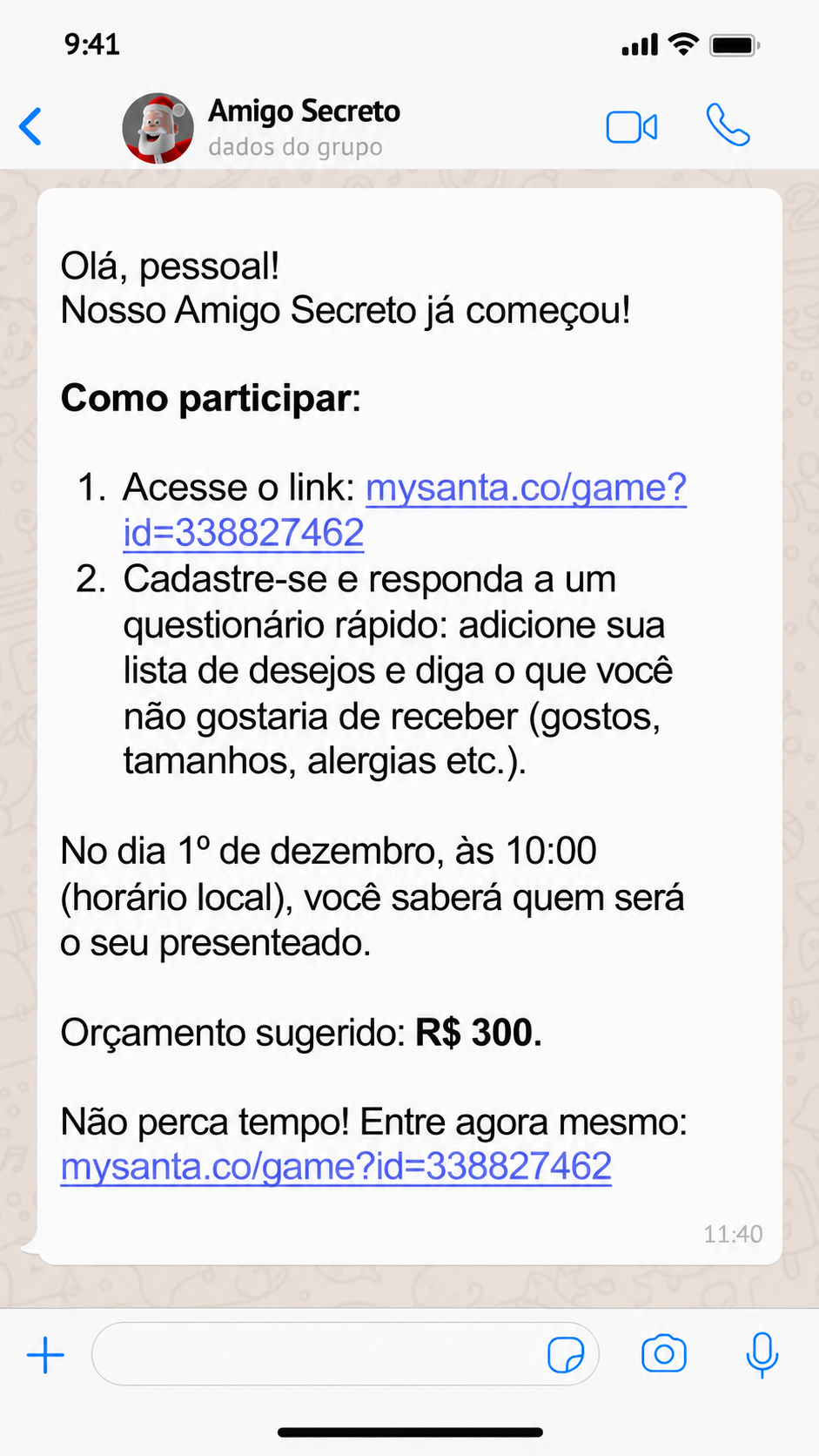 Jornada de quem participa: convite, lista de desejos e pessoa sorteada